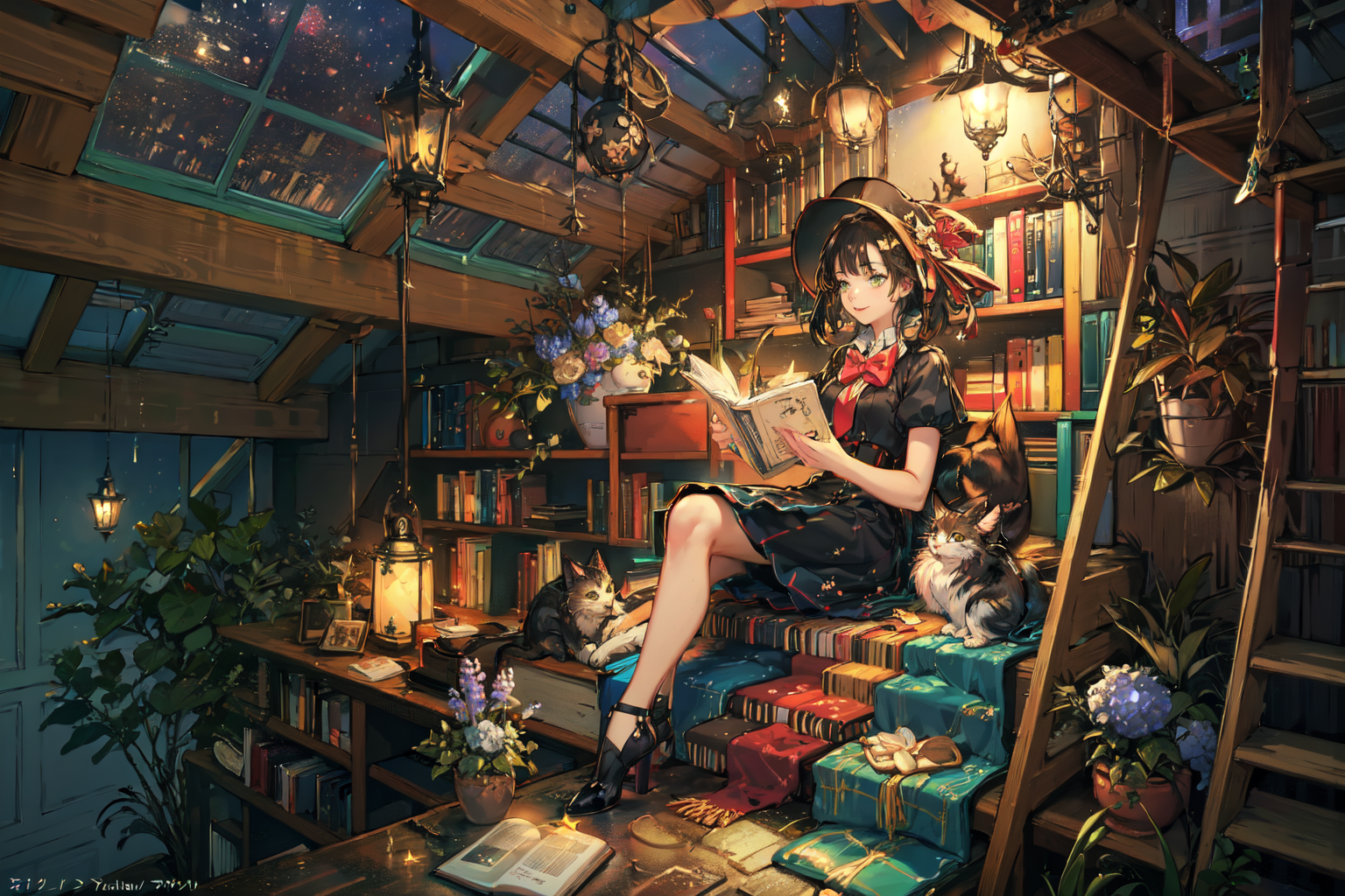 16527-2580884997-(Masterpiece_1.2, high quality), (pixiv_1.4),fansty world,_1girl, book, broom, kiki (majo no takkyuubin), flower, cat, open book.png